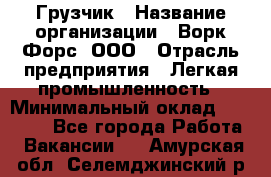 Грузчик › Название организации ­ Ворк Форс, ООО › Отрасль предприятия ­ Легкая промышленность › Минимальный оклад ­ 24 000 - Все города Работа » Вакансии   . Амурская обл.,Селемджинский р-н